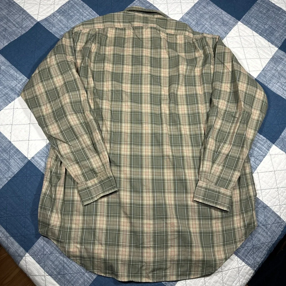 Polo Ralph Lauren Lowell Sport Mens M Green Plaid Cotton Button Up Twill Shirt